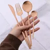 Dinware sets 24 stks mat zwart bestek SE roestvrij staal flatware diner lepel mes mes fork tabelgerei Silverwaret set huis keuken