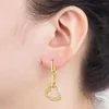 Boucles d'oreilles pendantes AIBEF haute qualité femmes CZ ZirconDrop mode cuivre or ruban creux coeur pendentif oreille accessoires pour cadeau