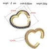 Backs Earrings One Pcs Fashion Heart Shape Premium Design Colorful Micro Pave Zircon Cool Ear Clips Non Pierced For Woman Jewelry