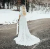 Sexig sommarstrandspets br￶llopskl￤nning 2023 f￶r brud V-ringning korta ￤rmar Boho brudkl￤nningar eleganta vestidos de noiva