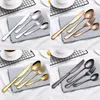 Flatware Sets White Black Cutlery High Quality Stainless Steel Set Gold Plated Knives Forks Spoons Home Party Use Tableware