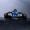 Pierścionki ślubne Caoshi w kształcie serca pierścionek z cyrkonu dla kobiet 3 kolory dostępne tajemnicze czarne biżuterię