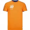 メンズTシャツレッドカラーブルF1チームオレンジTシャツランニングジャージー半袖Tシャツの服は、通気性のある乾燥をフェードしません