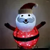 Strings 57CM Christmas Tree Decor Santa Claus With String Light Foldable Cartoon Snowman For Outdoor Garden Patio Lawn