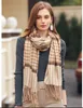 2pcs Automne Spring femme laine Scarf écharpe des dames châle multicolore chèques Kerchief 65x180 cm écharpe châle épaissie du cou de frange chaud