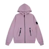 STONE New Autumn Mens Casual Hoodies Europen Fashion Sweater ISLAND purple Badge Long Sleeve Zipper Pockets Embroidered Hooded Sweatshirt Coat 06