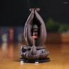 Lâmpadas de fragrâncias queimador de incenso de refrão Lotus Bergamot Zen Little Monk Pedestal Fountain Creative Home Decoration Ornament