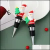 Bar Tools Cartoon Santa Wine Stoppers Bar Tools Christmas Party Decorations Metal Champagne Corks Bottle Opener Drop Delivery 2022 H Dhozc