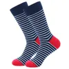 5 paires mode robe d'affaires colorée haute qualité rayure points ancre grandes hommes chaussettes en coton taille EU41-48