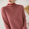 Kvinnors tr￶jor vinter kvinnor tr￶ja koreansk stil turtleneck randig l￥ng￤rmad kvinna avslappnad pullover toppkl￤der