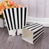 Emballage cadeau 24 Pcs Snack Box Conteneur Noir Blanc Popcorn Sacs Européen Américain Rayé Bols