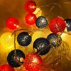 Strings 10 LED Cotton Ball String Lights Battery Operated Colorful Garland Fairy For Home Wedding Christmas Party Outdoor Decors