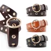 Belts PU Leather Belt Round Metal Pin 7Colors Buckle Circle For Women Punk Hollow Waistband Strap Ladies Jeans Dress Accessories