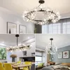 Chandeliers Round Gold Black Crystal Led Modern Chandelier Lighting For Living Room Lights Bedroom Bedside Light Luxury Pendant Lamps