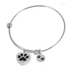 Bangle IJB5019 50mm55mm60mm Stainless Steel Pet Ashes Memorial For Women Design Print Heart Urn Charm Bracelet Wholesale