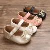 First Walkers Born Baby Shoes 0-18 Pcs White Christening For Girls PU Princess Non-slip Toddler