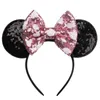 Accesorios para el cabello Niñas Diadema con orejas de ratón para 5 "Lazos Grandes Lentejuelas con tapa Orejas DIY Niños Diadema Boutique Mujer
