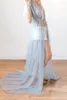 Kvinnors sömnkläder Elegant Chiffon Pyjamas Kvinnor Applique Sweep Längd med Belt Sexig Nightwear Party Prom Wedding Dress Nightgown
