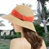 Berets Giolshon 2022 Fashion Women Straw Hat Spring en Summer Beach Outdoor Sunscreen Anti-ultraviolet Foldable Sun