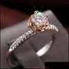 Eheringe Eheringe Mode Damen Rose FL Klaue Set mit Zirkon Ring Elegant Zweifarbig Größe 610Hochzeit Brit22 Drop Lieferung Dhvus