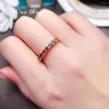 Anillos de racimo Anillo de alejandrita 3x3 mm Piedra preciosa Sólida 925 Joyería fina de plata para mujeres Regalo de aniversario