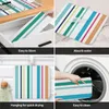 Table Mats Colorful Stripes Dish Drying Mat For Kitchen Counter Sink Quick Drain Fashion Printed Home Placemat