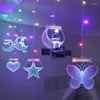 Strängar Alla hjärtans dag Creative 3D Romantic Curtain LED String Light Holiday Lighting Fairy Lights Garland Home Bedroom Decoration