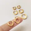 Hoop Earrings Simple Small Piercing Women's Minimalist Korean Gold Color Huggie Statement Jewelry 2022 Trendy