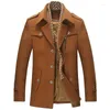 남자 양모 2022 겨울 남자 패션 긴 브랜드 면화 두꺼운 모직 캐시미어 사업 캐주얼 레저 재킷 트렌치 코트