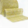 Party Decoration 1 Yard Bling Mesh Roll Gold Silver Rhinestones Tape For Wedding Table Gift Wrappers Event Festival Supplies