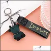 Keychains Lanyards Creative Harts Animal Cow Keychains Personlighet Cartoon Cute Car Key Chain Ring Bag Pendant 5 Stlyes Drop Deliv Dhkif