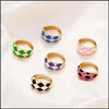 Band Rings Ring Instagram Vintage Style Double Layer Cute Colourf Love Heart Rings For Women Girls Jewelry Accessories Gift Drop Del Dhjf6