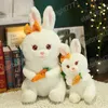 23/35 см милый кролик, обнимающий морковные плюшевые моделирование игрушек белый кролик, куклы животных, куклы каваи, подарок для детей, домашний декор