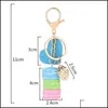 Keychains Lanyards Women New Aron Cake Keychain Pu Love Alloy Leaf Keychains Charm Bag Pendant Key Ring Party Gift Jewelry Drop De Dhfcq