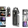 Portable keychain flashlight mini lanterns USB rechargeable emergency camping lamp outdoor survival tool with whistle bottle opener window broken hammer