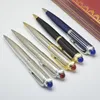Classic Silver CT Ballpoint Pen Business Office Stationery Supplies Fashion Refill Penns för födelsedagspresent9213717