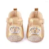 Premiers marcheurs bébé chaussure princesse fille chaussures PU cuir couronne décorer né enfant en bas âge pour les filles