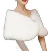 Foulards Élégant Femmes Vestes De Mariage Blanc Noir Fausse Fourrure Accessoire De Mariée Châle Wraps Cape Hiver Soirée Manteau Cloak3838647