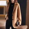 女性のスーツ女性長袖スーツジャケットトップ春秋のエステルスリムビジネスカジュアルな肥厚高品質のレディースブレザーコートブラウス