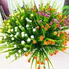 装飾的な花28cmプラスチック人工植物ジプソフィラ花の花の花の花の葉の結婚式の家のパーティー家具装飾は花瓶なし