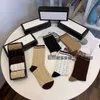 MEN039S SOCKS Designers Erkek Kadınlar Beş Çift Lüks Spor Kış Kafesi Mektubu Baskılı Kaplan Kafası Çorap Nakış Pamuklu B7870247