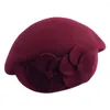 Berets Good-looking Women Hat Washable Artist Dual Flowers Decor Fall Winter Girls French Style Beret Cap Keep Warm
