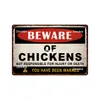 鶏の金属標識に注意してください獲物の面白い鳥警告ヴィンテージのモルモット金属缶のコートヤードガーデンファームハウスホーム面白い装飾30x20cm W01に注意してください