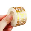 Papel de regalo, 50 Uds., etiquetas adhesivas rectangulares doradas para negocios, papel bonito, gracias por hornear, etiquetas de sello de embalaje, papelería
