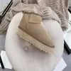 Antelope Brown Women Classic Mini Platform Boot Ultra Matte Suede Päls snöstövlar Shearling Faux Fur Wool Blend Comfort Winter Designer Girl1