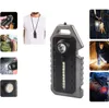 Portable keychain flashlight mini lanterns USB rechargeable emergency camping lamp outdoor survival tool with whistle bottle opener window broken hammer