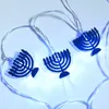 Parti Dekorasyonu 10 LED Chanukah Hanuka String Işık Dekorları Şamdan Pil Çalışan Ev Lambası Parmak Işıkları Küçük Paket