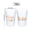 Party Decoration Team Bride Tribe Cups Bruddusch Bachelorette Plastic Drinking Cup Rose Gold Hen Accessories Wedding Wedding