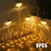 Dekoracje ogrodowe 4PCS LED Solar Light Outdoor Decoration Decor Wall Sconce Fence Lampa Ing 221025