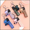 Keychains Lanyards Creative Harts Animal Cow Keychains Personlighet Cartoon Cute Car Key Chain Ring Bag Pendant 5 Stlyes Drop Deliv Dhkif